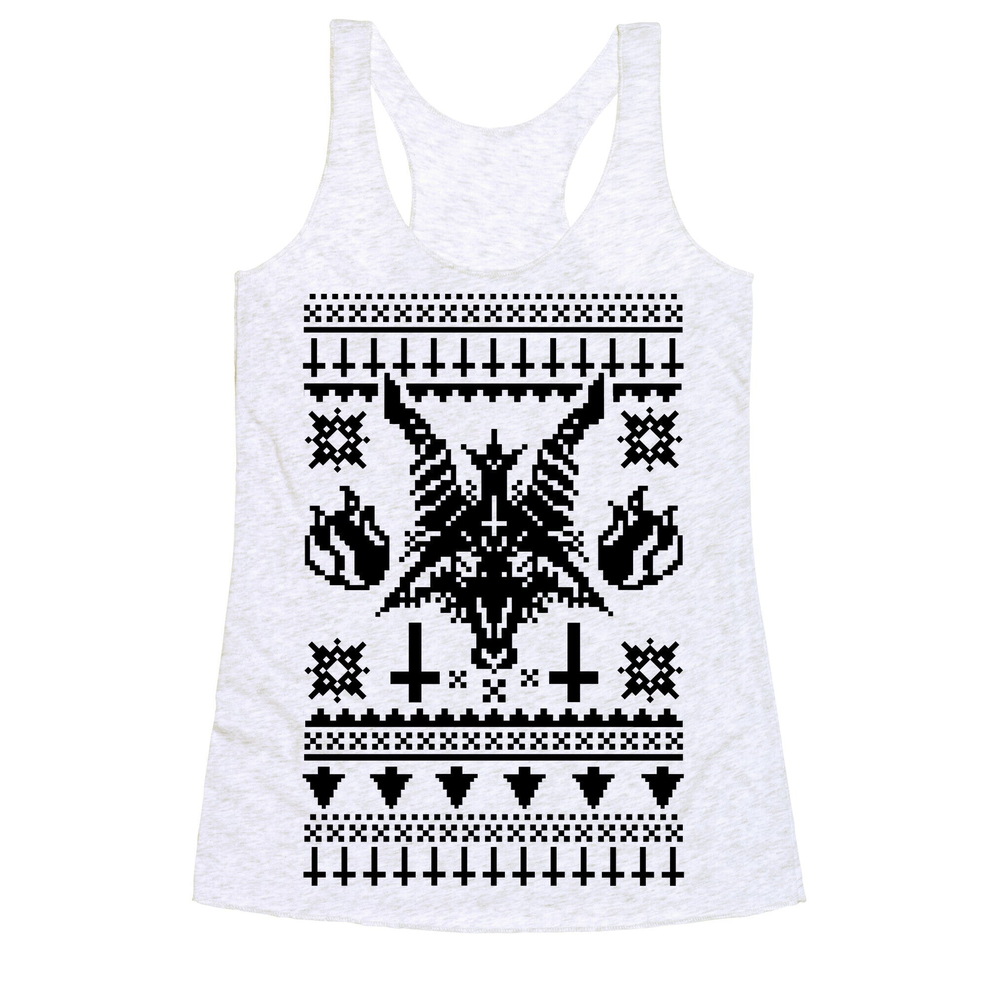 Baphomet Ugly Christmas Sweater  Racerback Tank